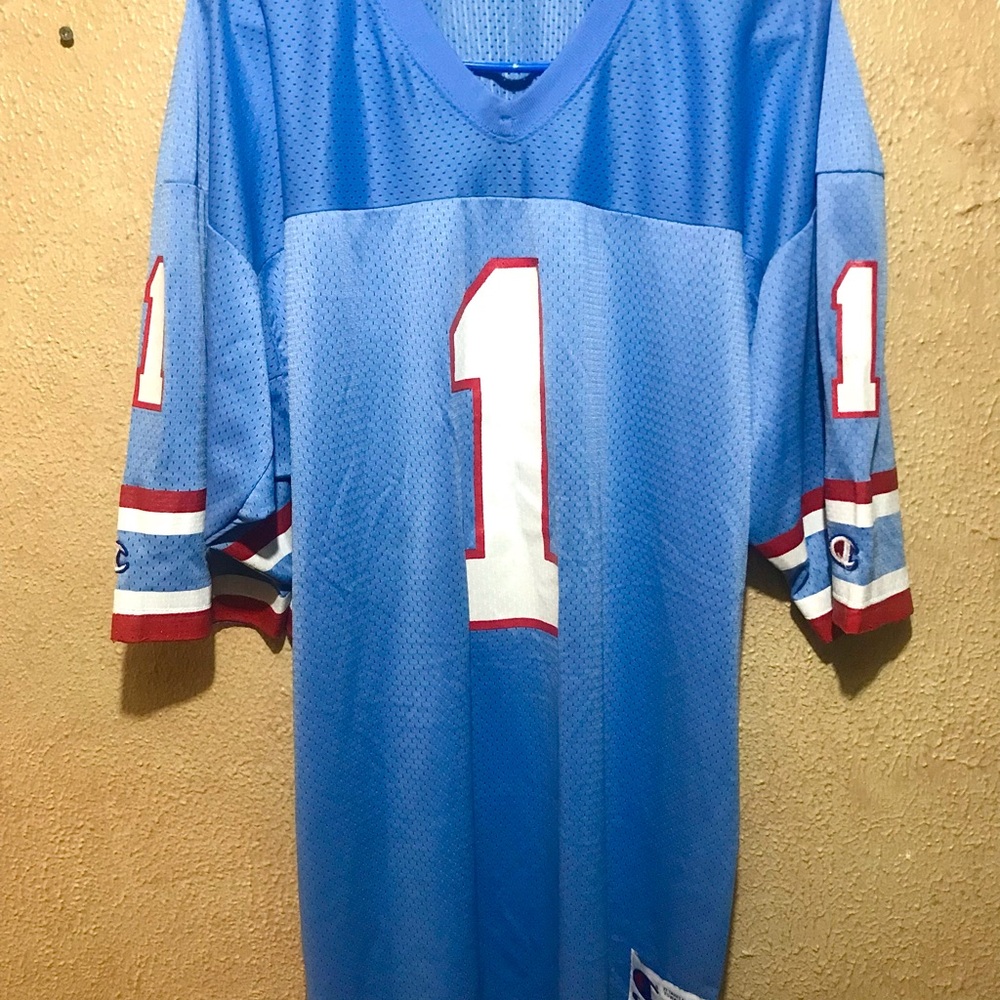 Vintage 1990 Warren Moon Houston Oilers (‘84-‘89 Home) replica Champion jersey